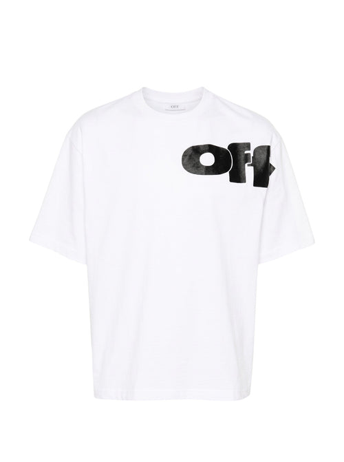Camiseta blanca de algodón The Hype Company con logo Off-White negro estampado en el pecho