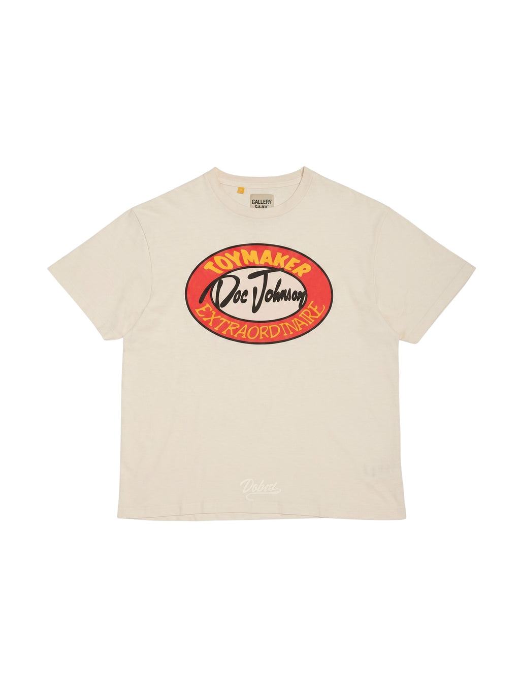 Camiseta blanca de algodón The Hype Company con estampado gráfico vintage Toymaker Doc Johnson en el pecho