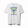 Camiseta blanca de algodón The Hype Company con estampado gráfico Casablanca Tennis Club en azul y amarillo