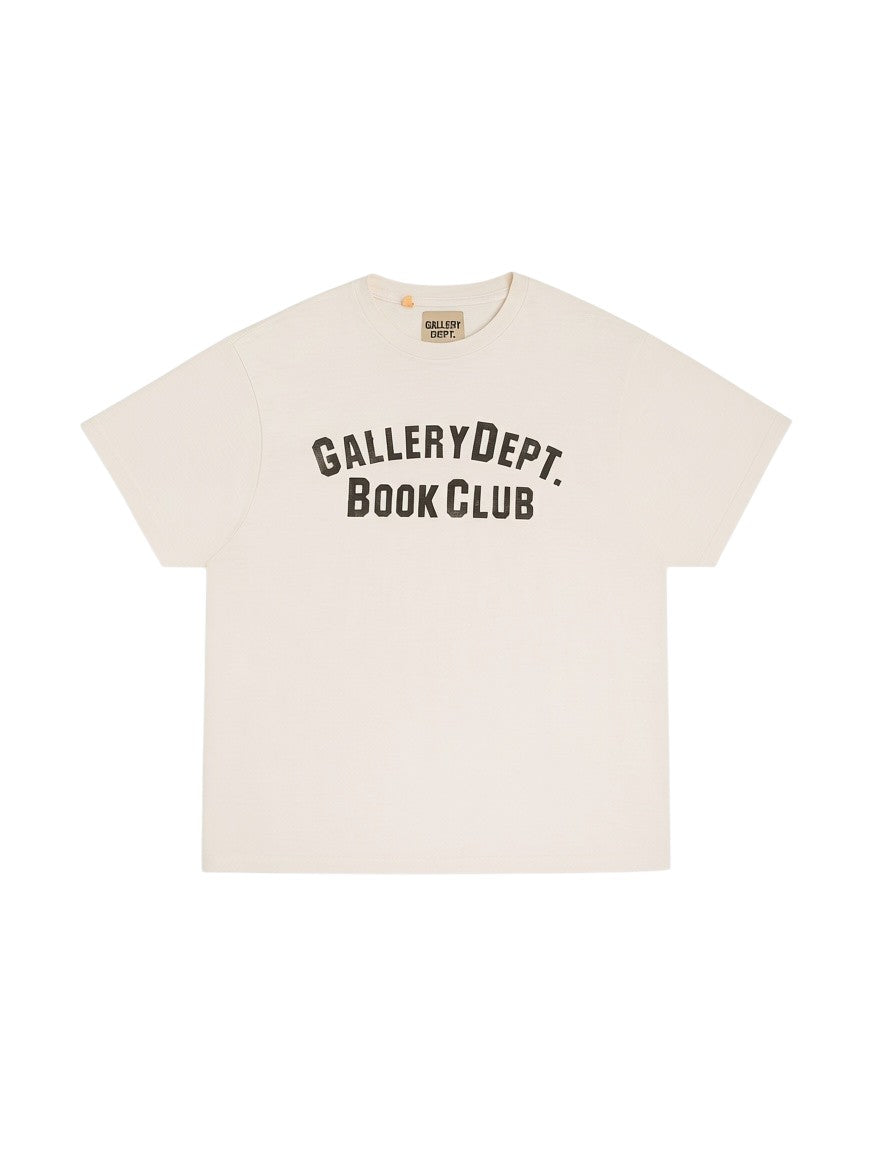 Camiseta The Hype Company Gallery Dept Book Club de algodón color crema con letras negras estilo universitario