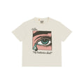 Camiseta The Hype Company Gallery Dept. color crema con estampado gráfico de ojo llorando y texto My batteries died