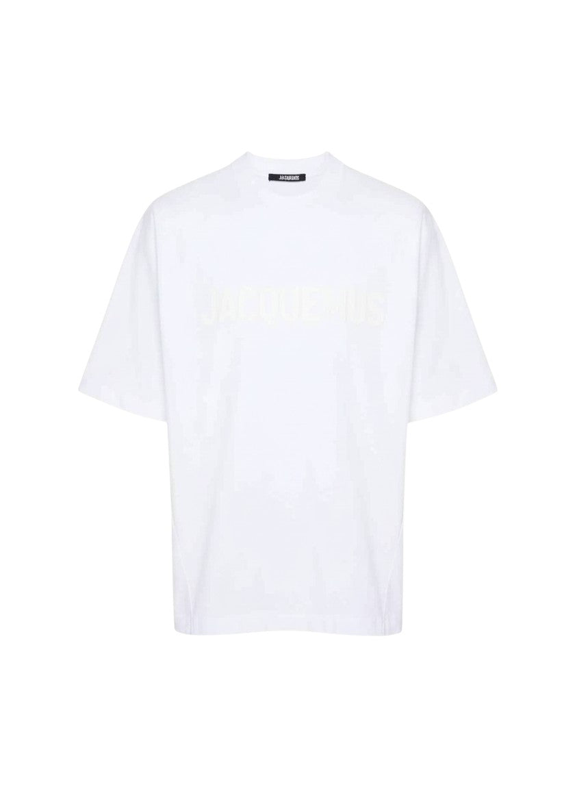 Camiseta blanca de algodón The Hype Company con logo grande de Jacquemus en el pecho y corte oversize