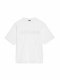 Camiseta blanca de algodón The Hype Company con el logo de JACQUEMUS en relieve en el pecho