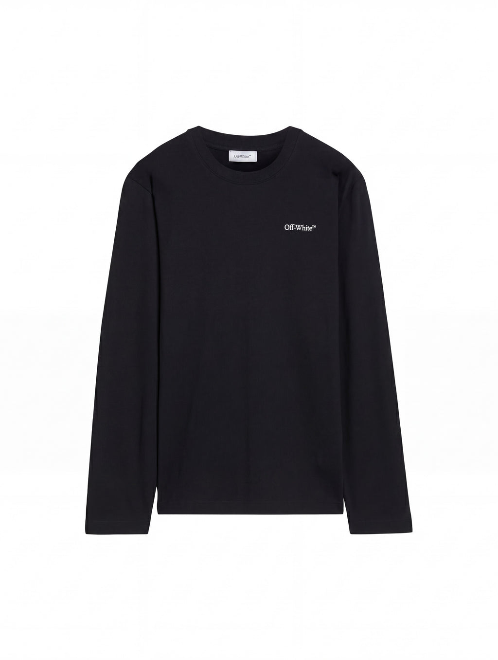 Camiseta de manga larga negra The Hype Company con logo Off-White pequeño en el pecho