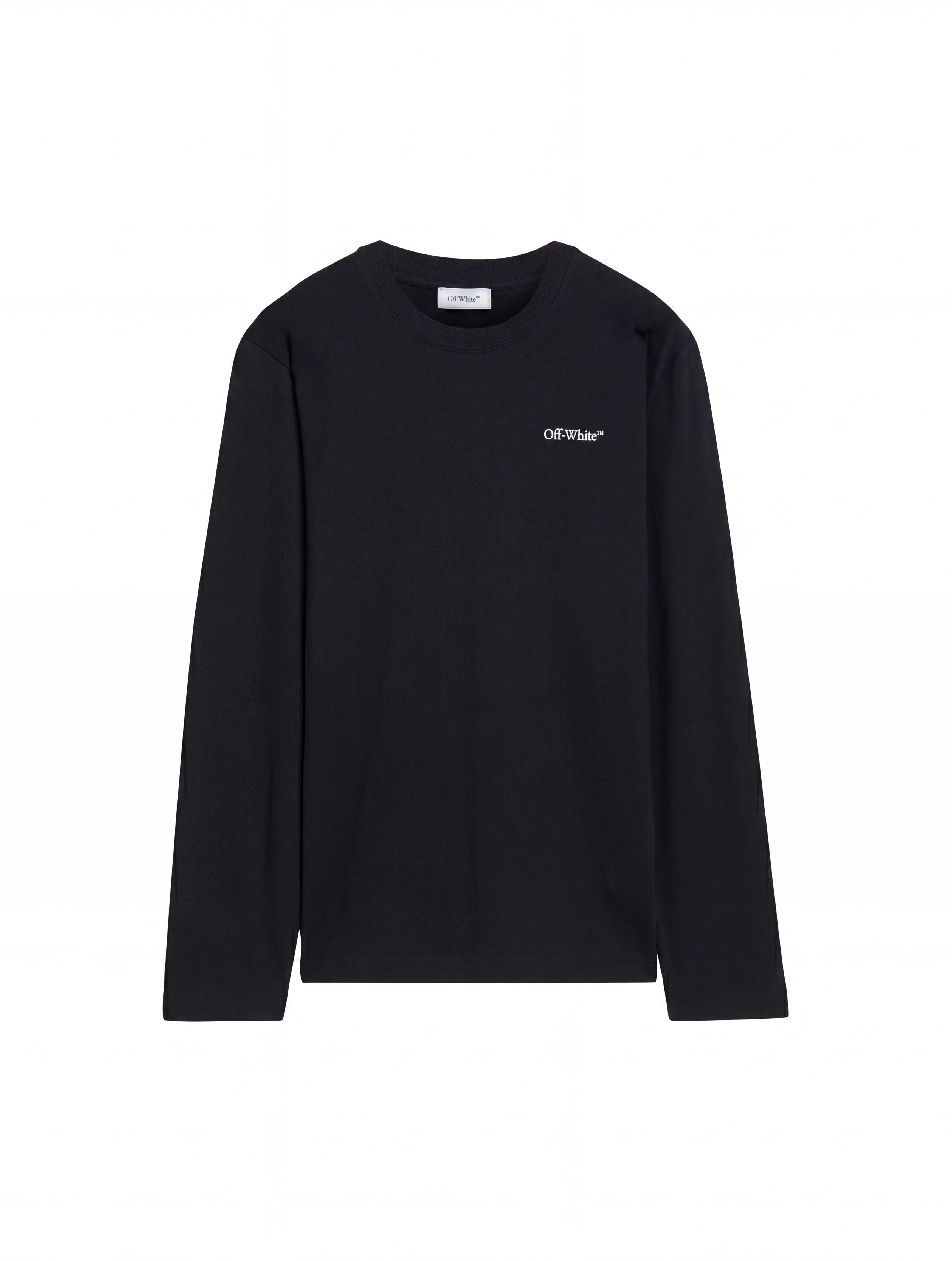 Camiseta de manga larga negra The Hype Company con logo Off-White pequeño en el pecho