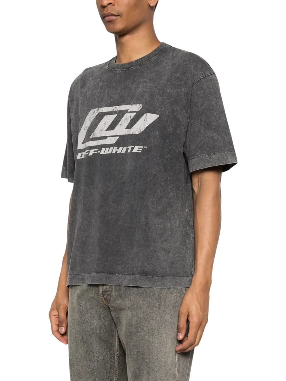 Camiseta The Hype Company Off White OWR Skate en negro lavado con estampado gráfico frontal y corte oversize