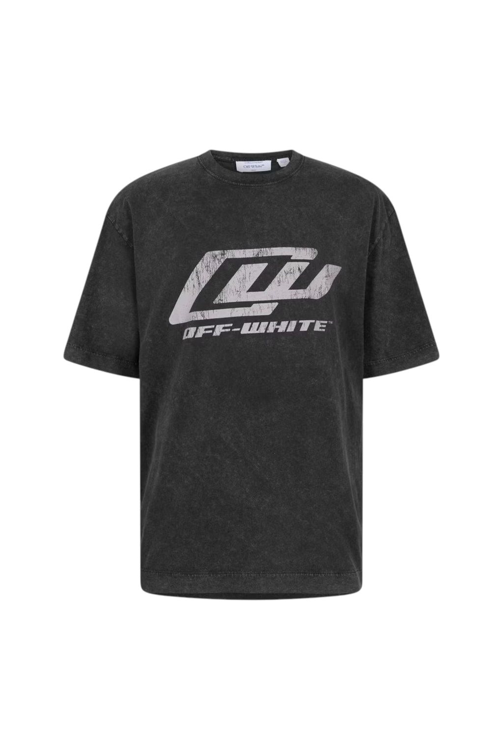 Camiseta The Hype Company Off White OWR Skate en negro lavado con estampado gráfico desgastado en el pecho