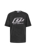 Camiseta The Hype Company Off White OWR Skate en negro lavado con estampado gráfico desgastado en el pecho