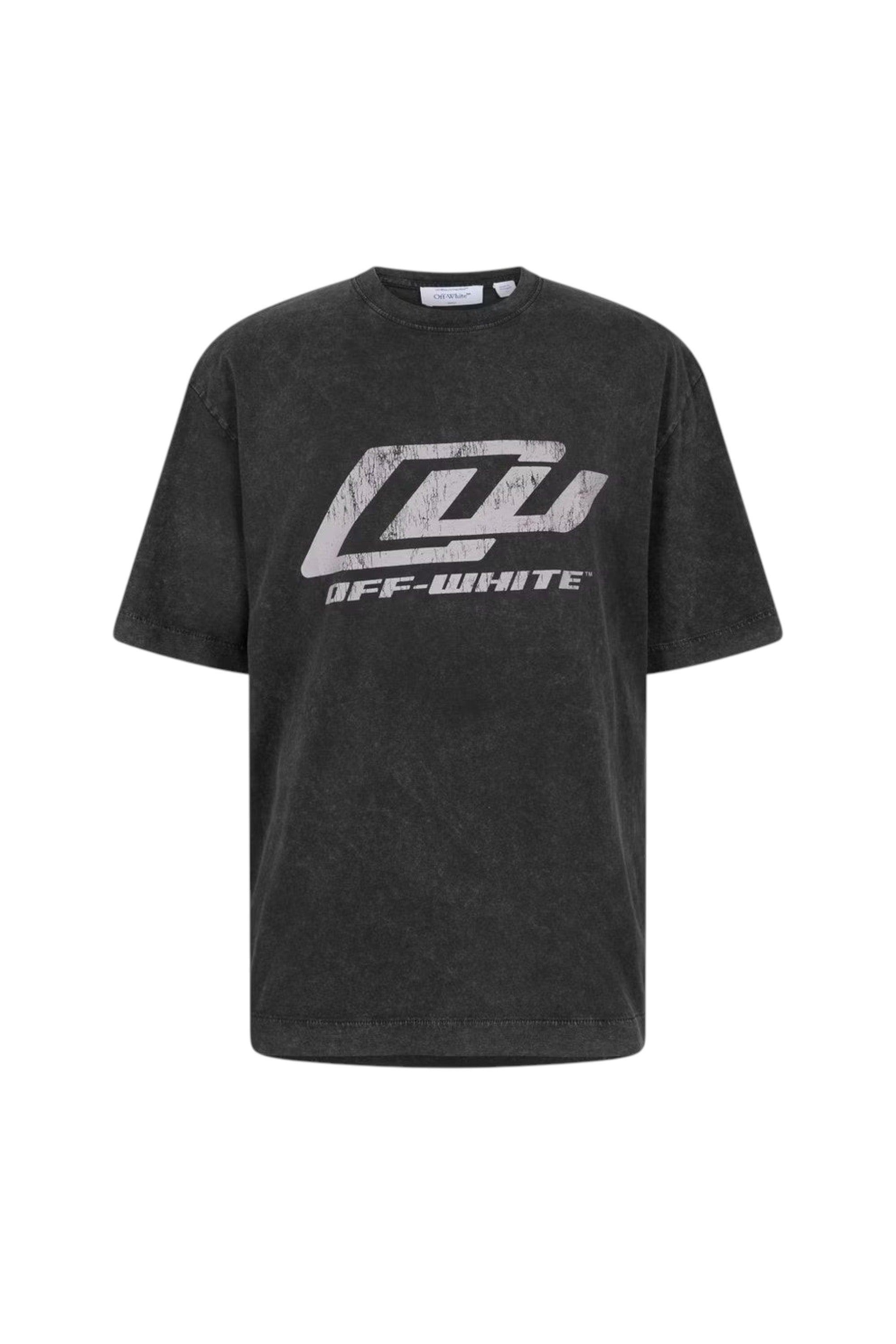 Camiseta The Hype Company Off White OWR Skate en negro lavado con estampado gráfico desgastado en el pecho