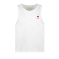 Camiseta de tirantes blanca de canalé de The Hype Company con el logo de corazón rojo bordado en el pecho