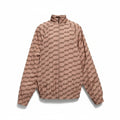 Chaqueta de nailon marrón con monograma BB de Balenciaga, disponible en The Hype Company, estilo deportivo con cremallera