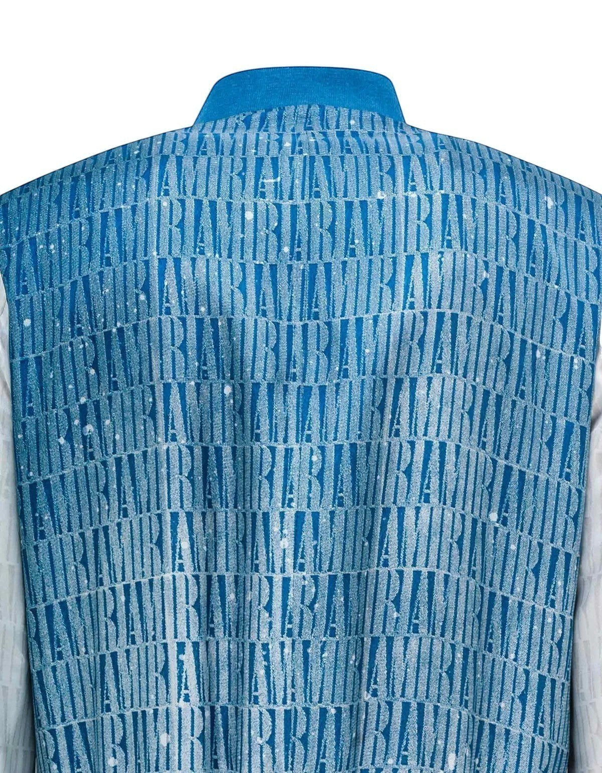 Chaqueta bomber de seda The Hype Company con estampado de logo AMIRI en degradado azul y efecto de salpicaduras