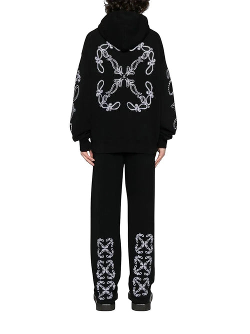 Conjunto de sudadera y pantalones negros The Hype Company con estampado de flechas y motivos bandana en blanco