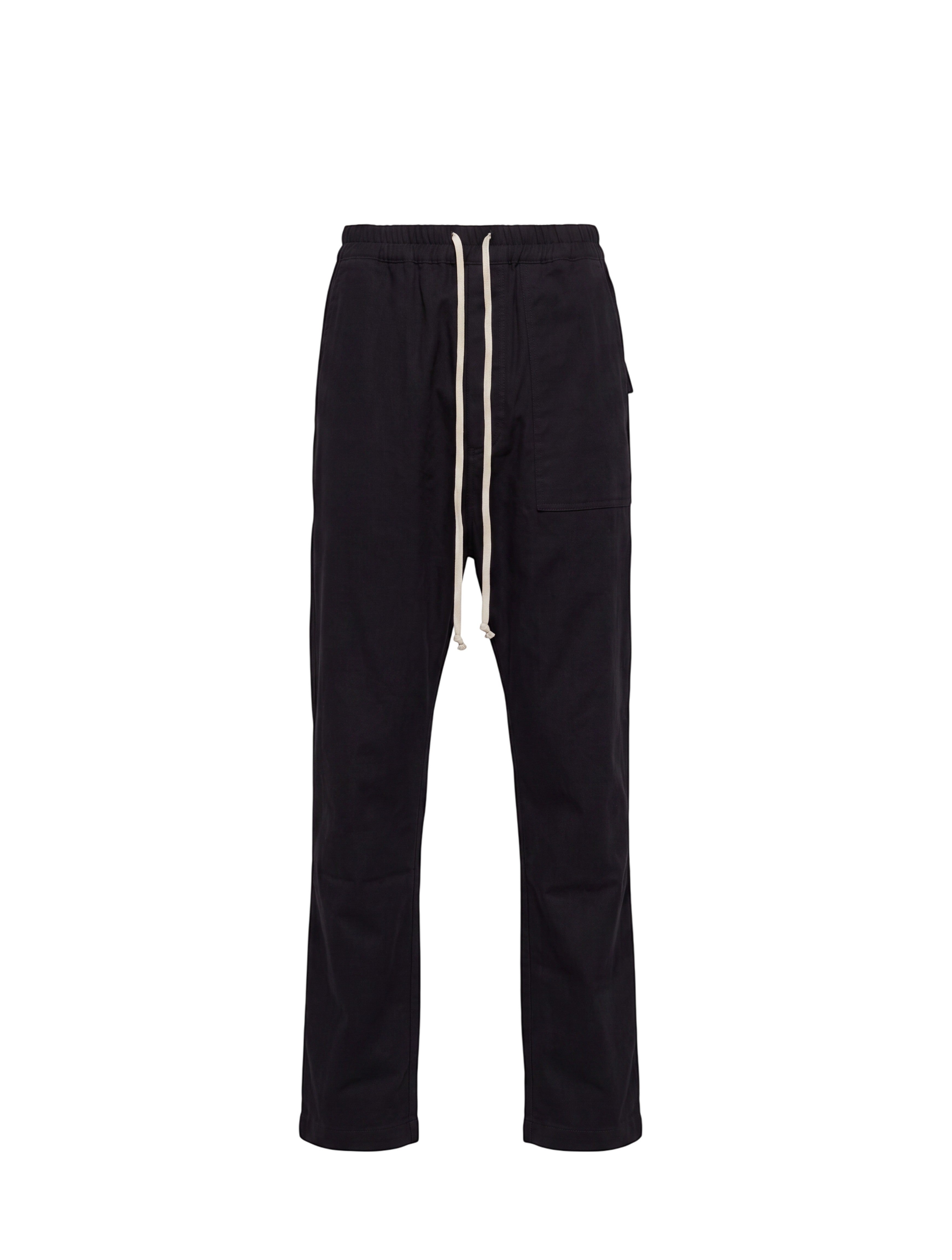 Pantalones de chándal negros Rick Owens de The Hype Company con cintura elástica y cordones largos en contraste