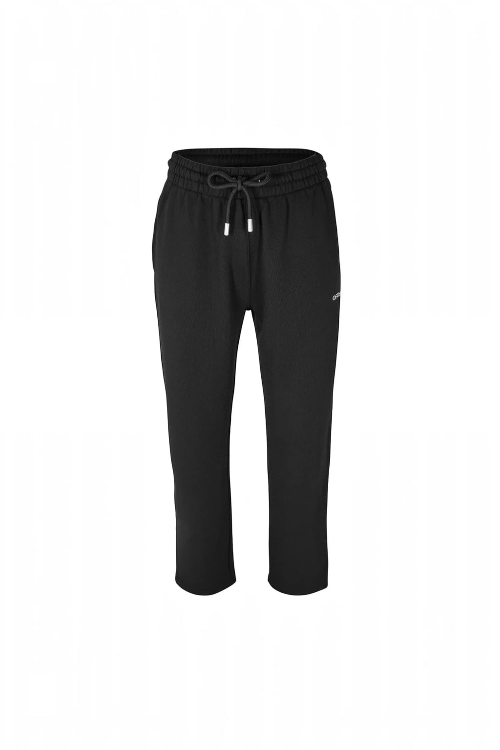Pantalones de chándal negros The Hype Company con bajo cerrado, cordón ajustable y logo Off White en la pierna.