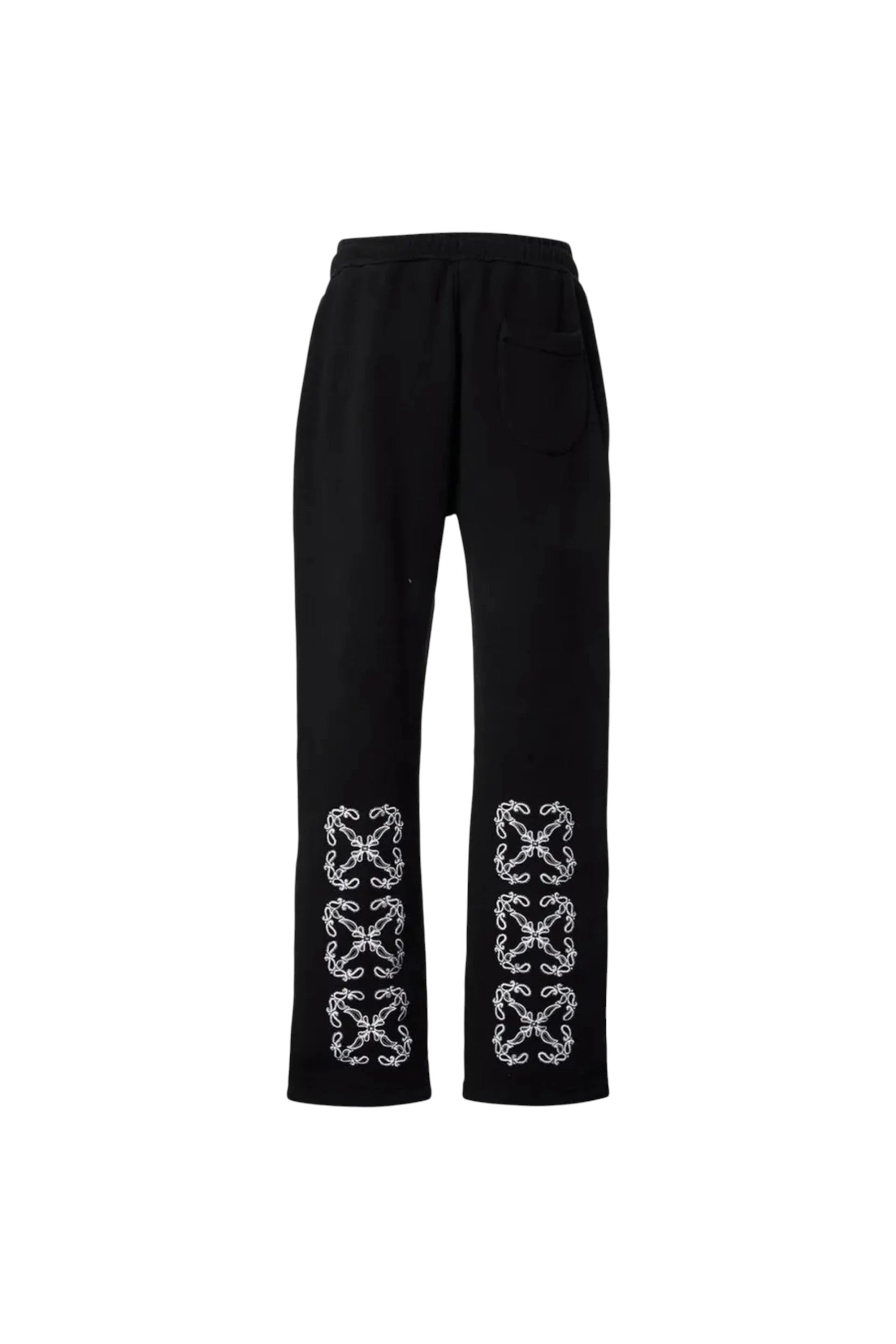 Pantalones negros The Hype Company con estampado de flechas estilo bandana en blanco en la parte inferior de las piernas