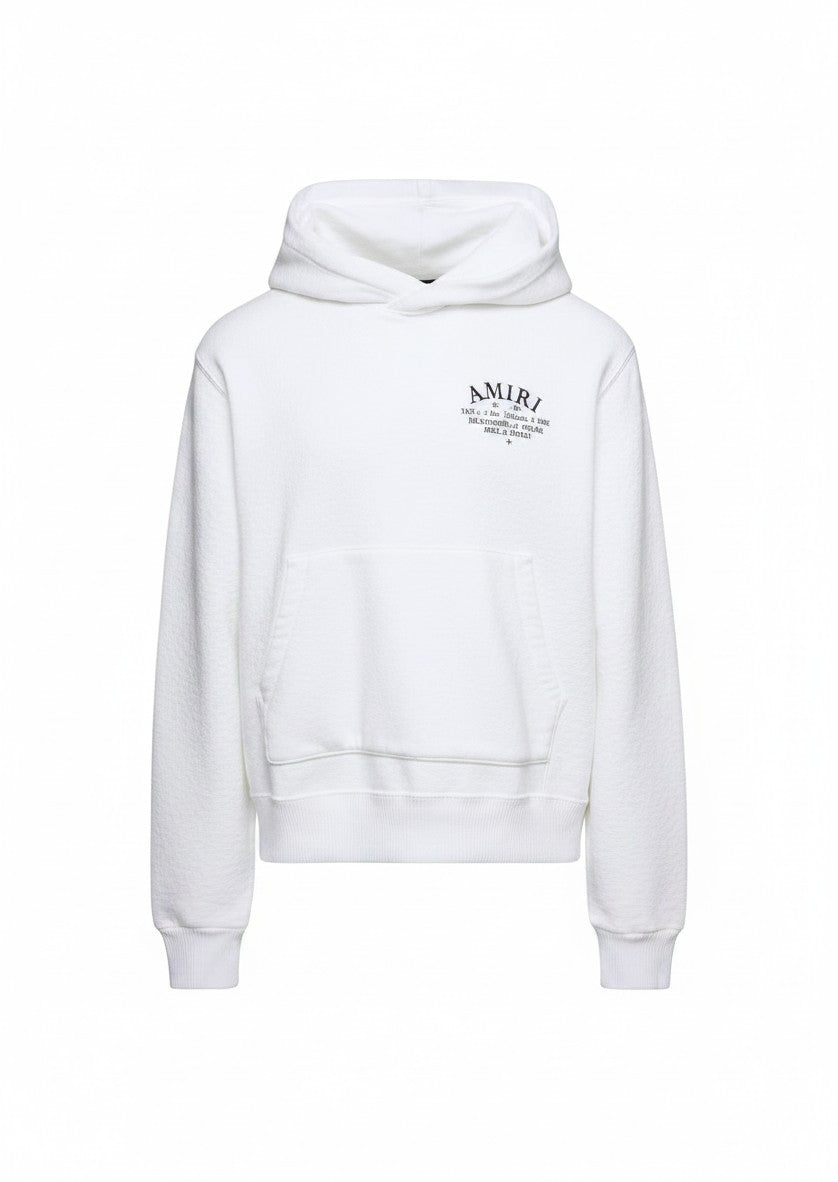 Sudadera con capucha blanca AMIRI Art Districts de The Hype Company con logotipo estampado en el pecho