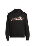 Sudadera negra con capucha The Hype Company con logo AMIRI escalonado en tonos granate y metálicos