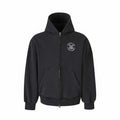 The Hype Company sudadera con capucha negra lavada con cremallera y estampado de crestas.