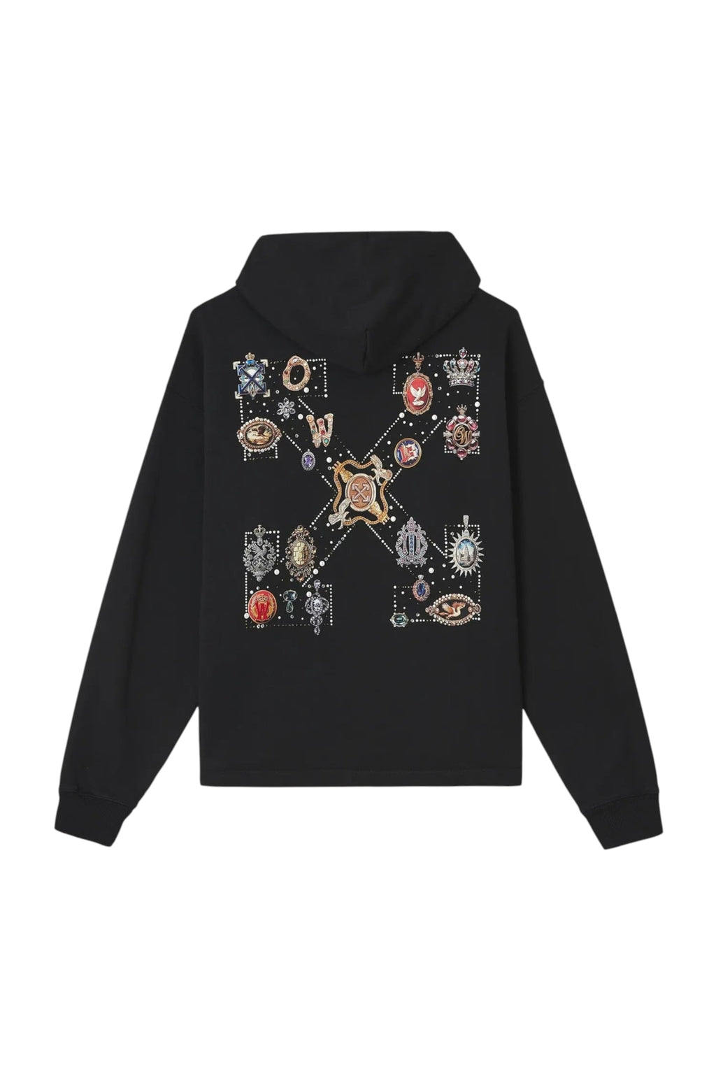 OFF WHITE JEWEL ARROW HOODIE LOOSE BLACK
