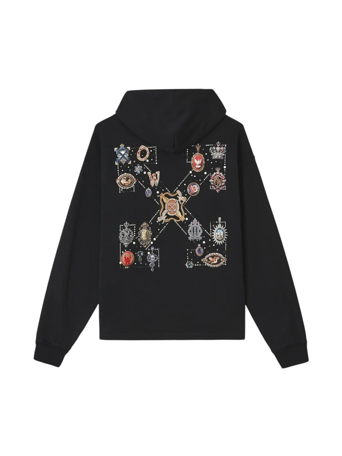 OFF WHITE JEWEL ARROW HOODIE LOOSE BLACK