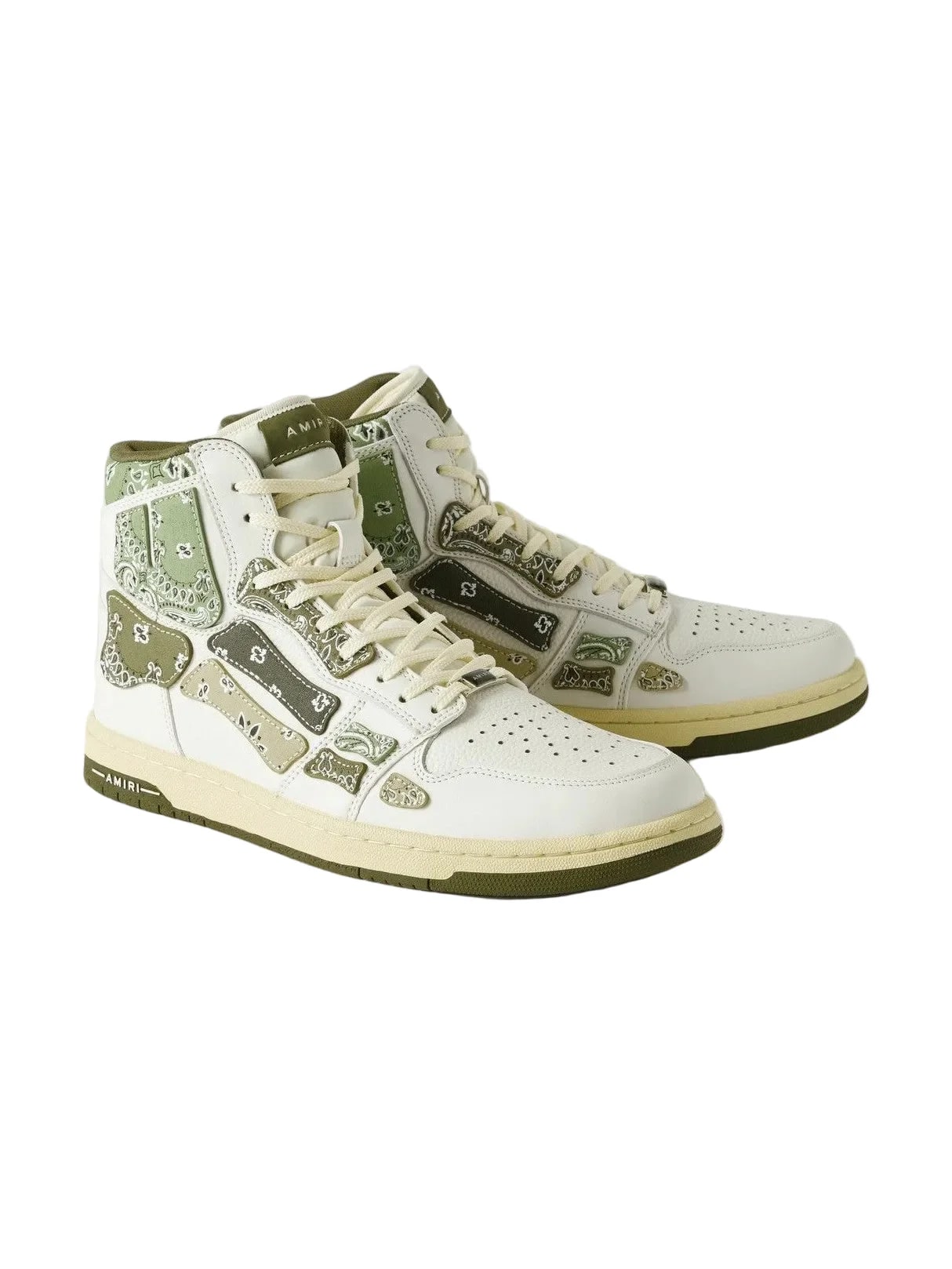AMIRI SKEL HIGH WHITE GREEN BANDANA