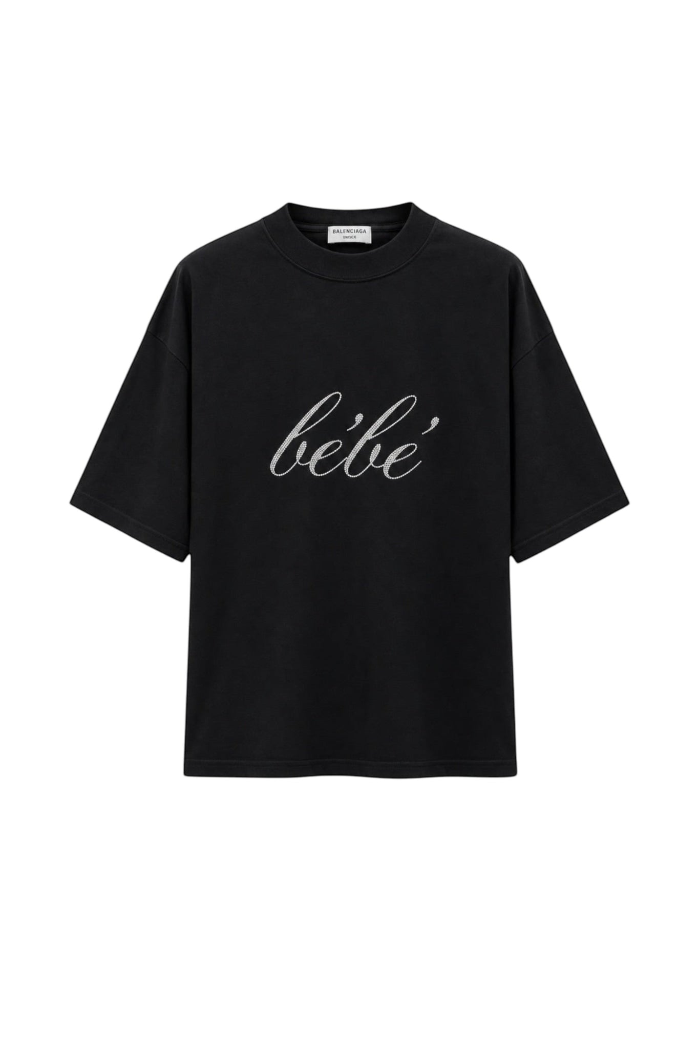 BALENCIAGA BEBE RHINESTONES T-SHIRT BLACK