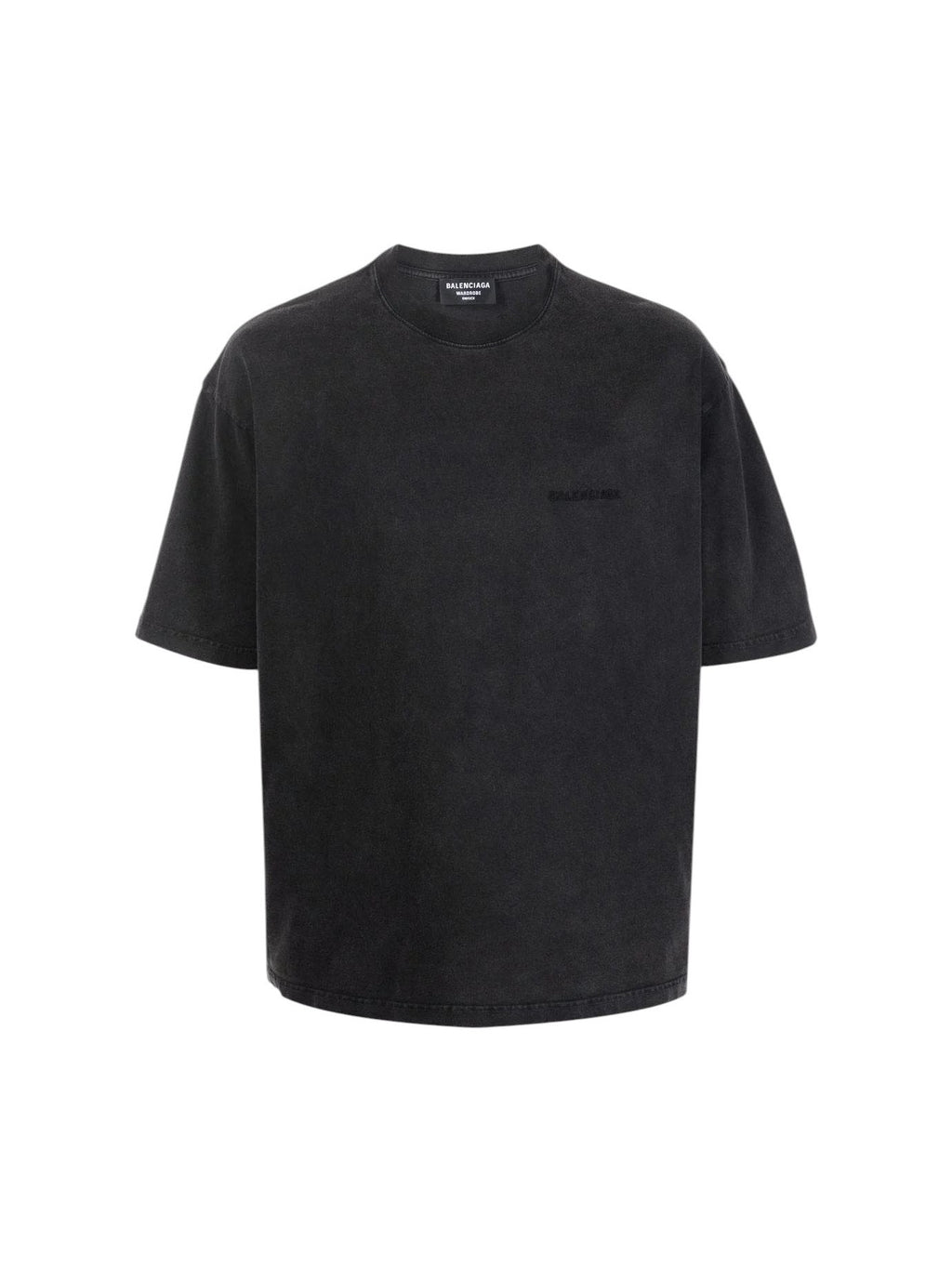BALENCIAGA BOLD EMBROIDERED BLACK T-SHIRT