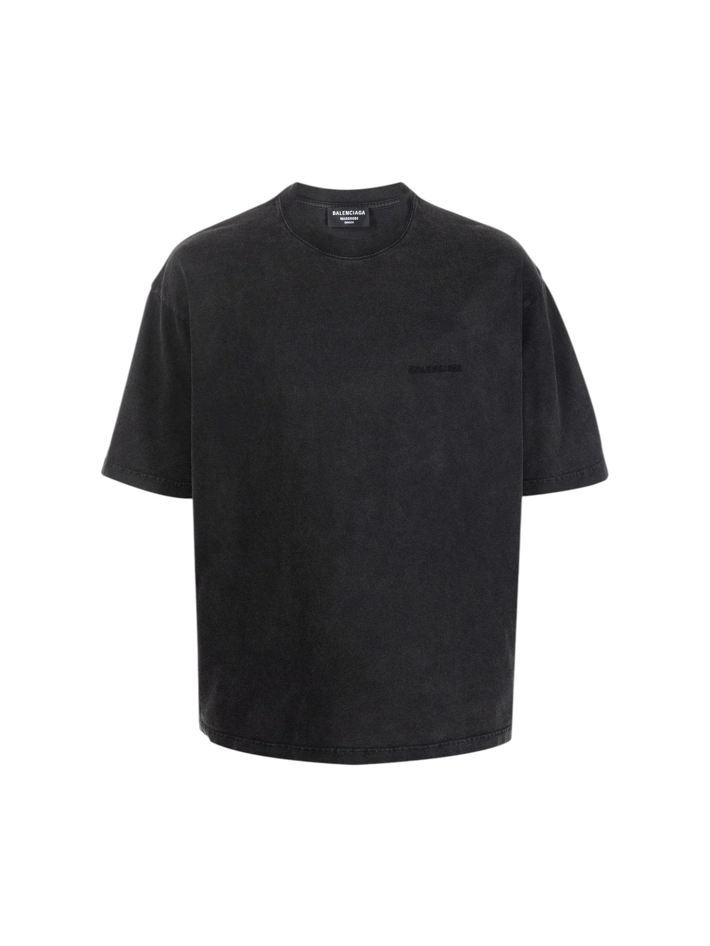 BALENCIAGA BOLD EMBROIDERED BLACK T-SHIRT