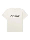 CELINE STARS RHINESTONE LOGO WHITE T SHIRT