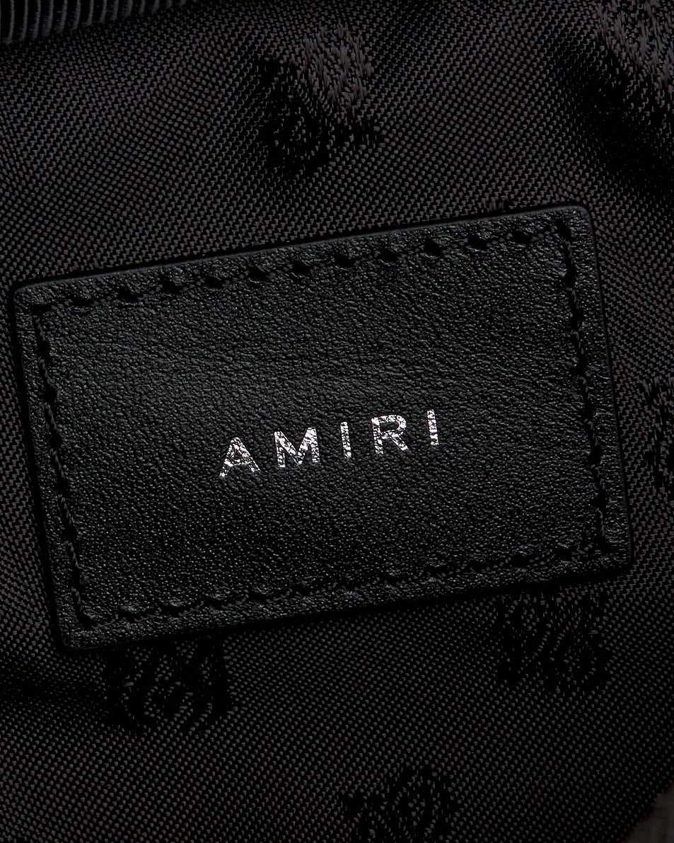 AMIRI STAGGERED LOGO CROSSBODY CAMERA BLACK