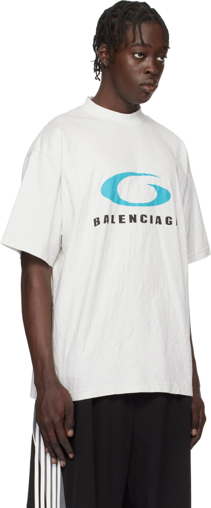 BALENCIAGA WHITE LOOP SPORTS ICON T-SHIRT