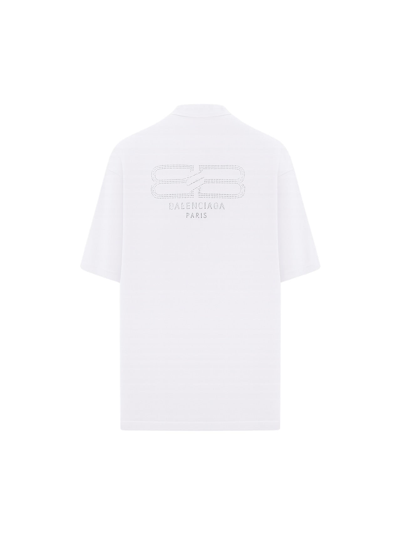 BALENCIAGA BB LOGO RHINESTONES T SHIRT WHITE