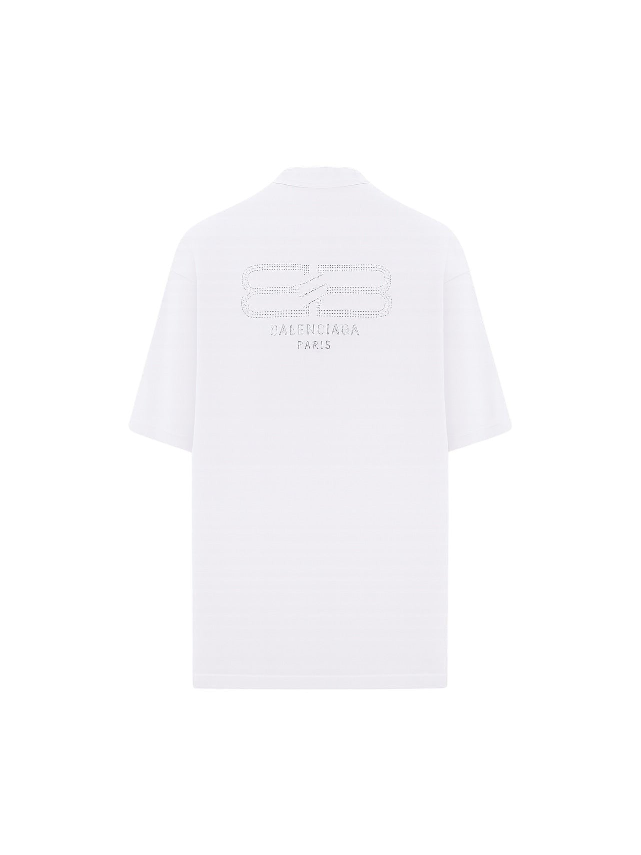 BALENCIAGA BB LOGO RHINESTONES T SHIRT WHITE