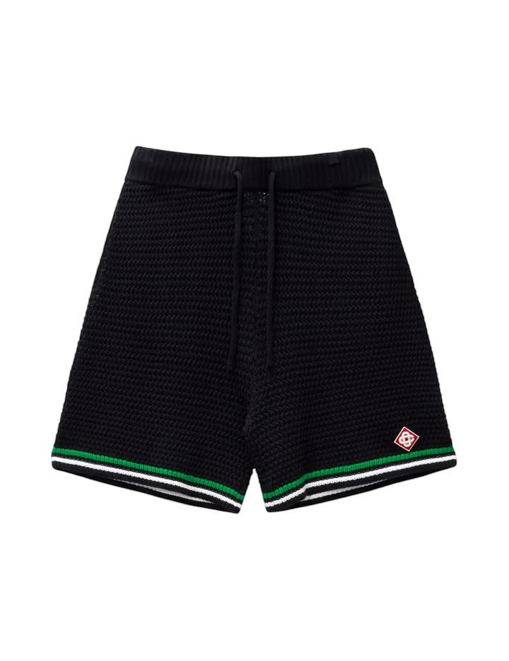 CASABLANCA CROCHET SHORT BLACK