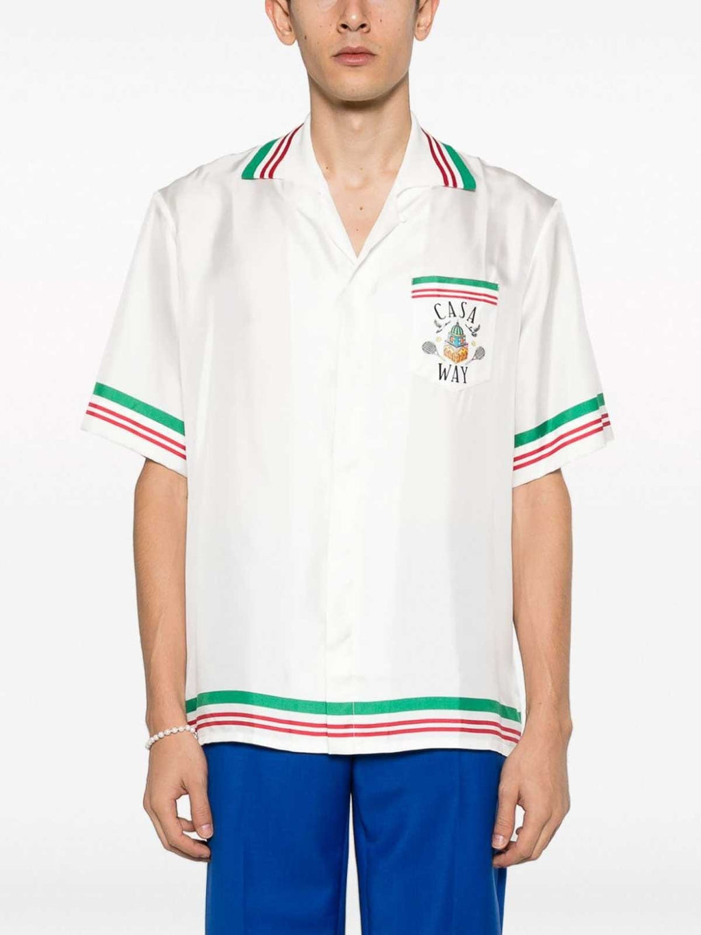 CASABLANCA WAY SILK TWILL SHIRT WHITE