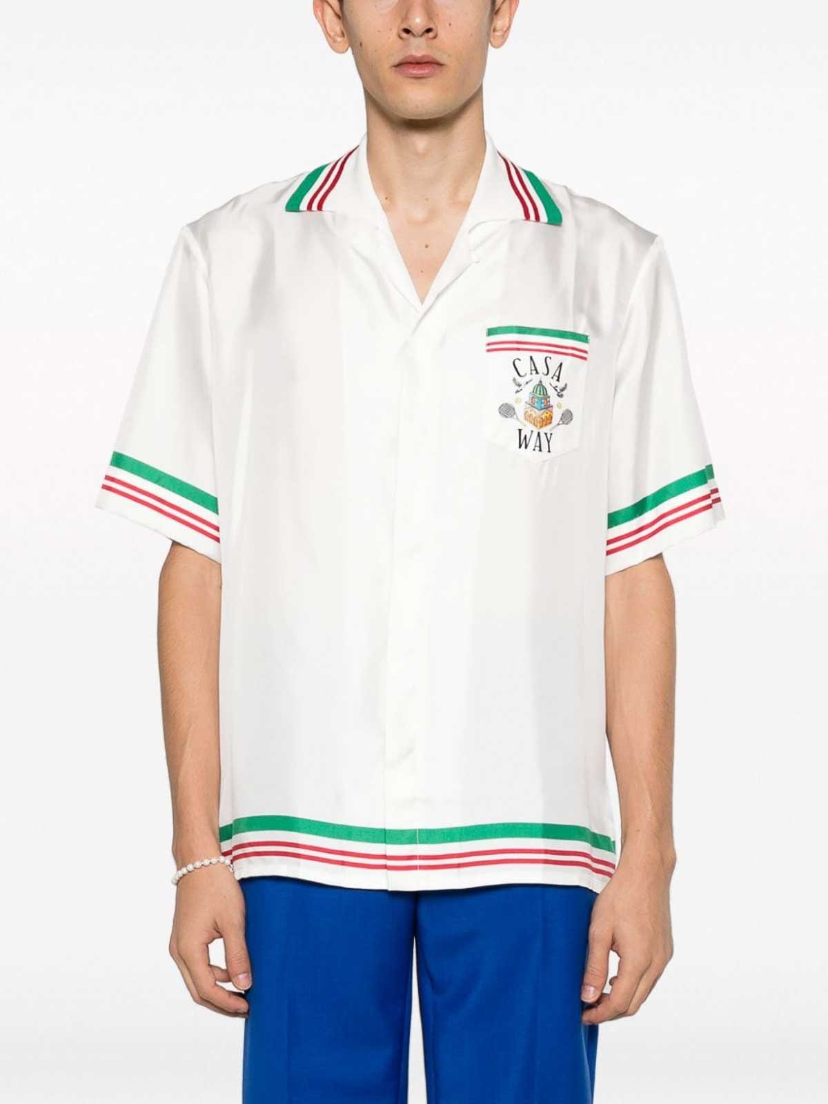 CASABLANCA WAY SILK TWILL SHIRT WHITE