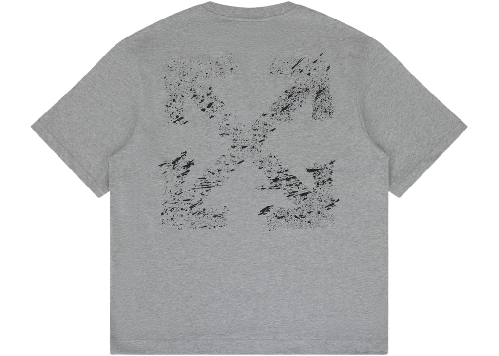 OFF WHITE PAINT SPLATTER ARROW DIAG T-SHIRT HEATHER GREY