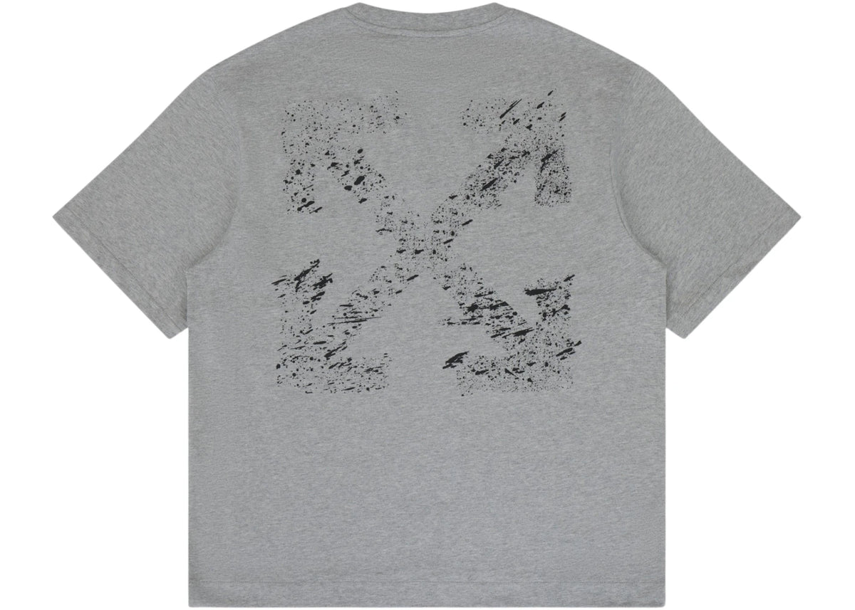 OFF WHITE PAINT SPLATTER ARROW DIAG T-SHIRT HEATHER GREY