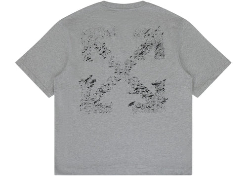 OFF WHITE PAINT SPLATTER ARROW DIAG T-SHIRT HEATHER GREY