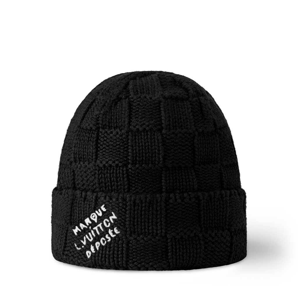 LOUIS VUITTON DAMIER BEANIE BLACK MARQUE