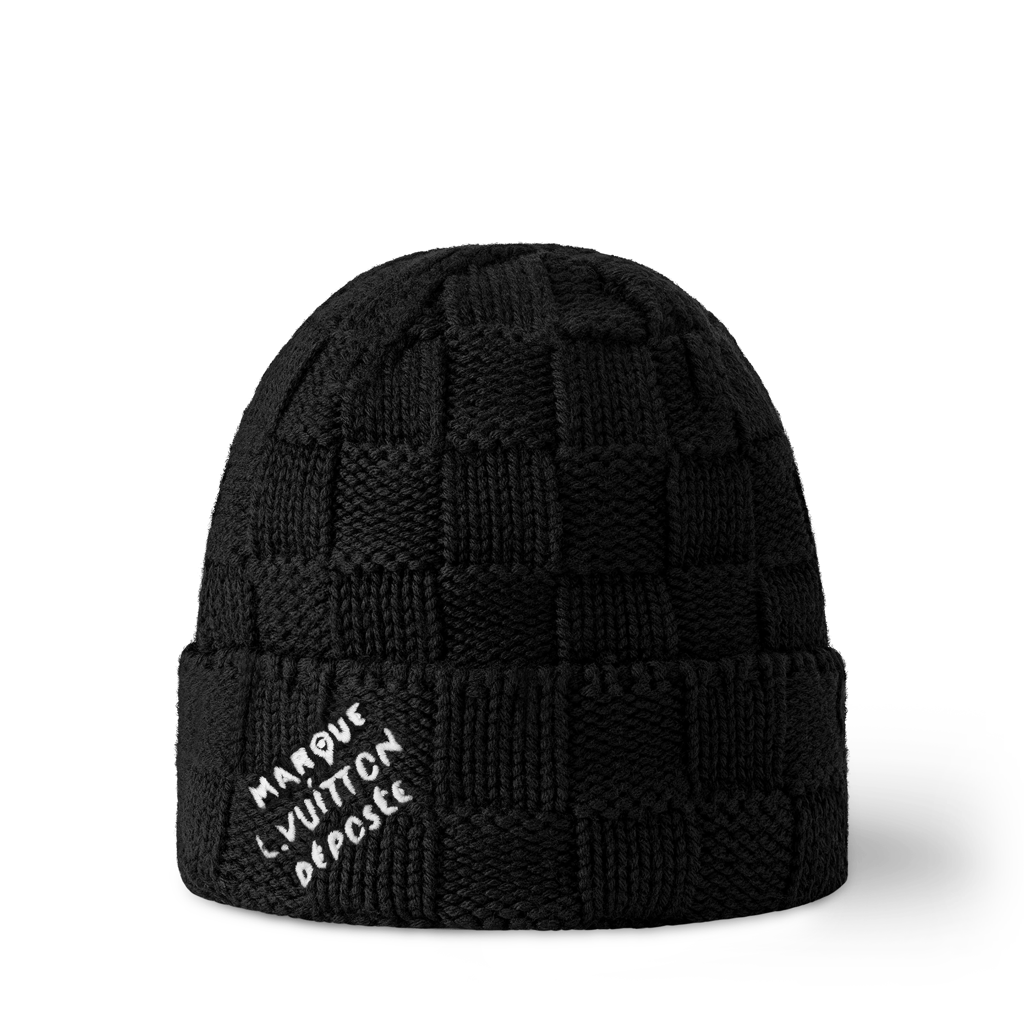 LOUIS VUITTON DAMIER BEANIE BLACK MARQUE