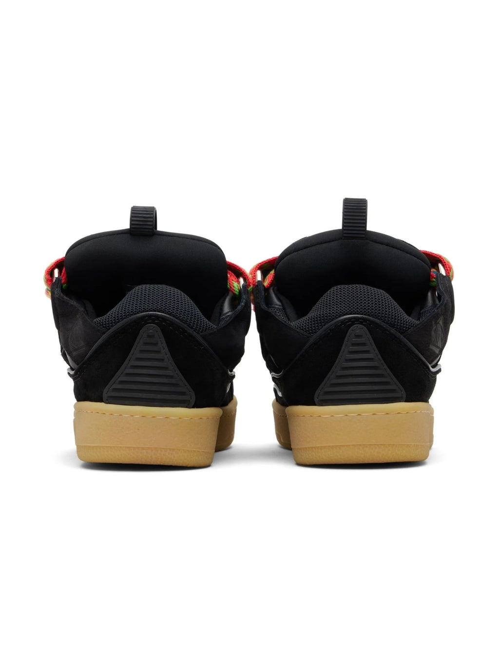 LANVIN CURB SNEAKERS BLACK ORANGE GLITTER