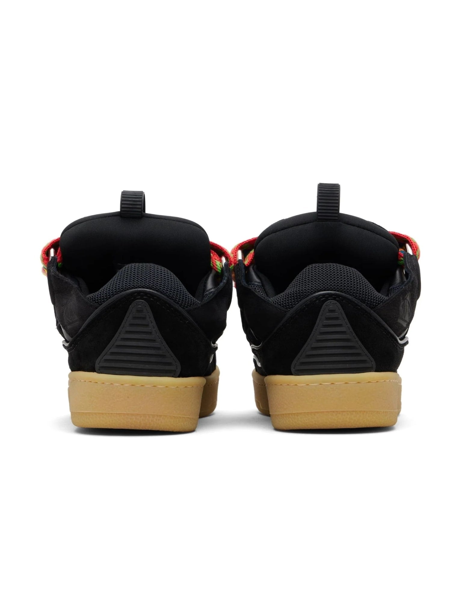 LANVIN CURB SNEAKERS BLACK ORANGE GLITTER