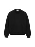 AMI PARIS BLACK COTTON SWEATSHIRT WITH EMBOSSED AMI DE COEUR