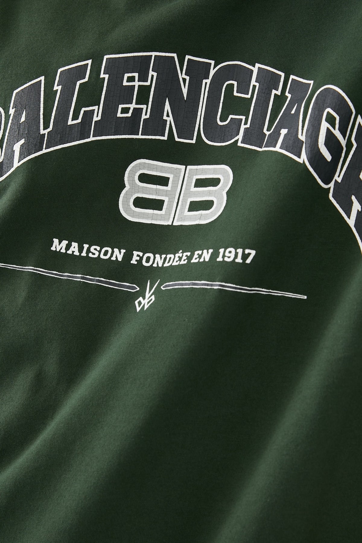 BALENCIAGA MAISON LOGO T-SHIRT GREEN