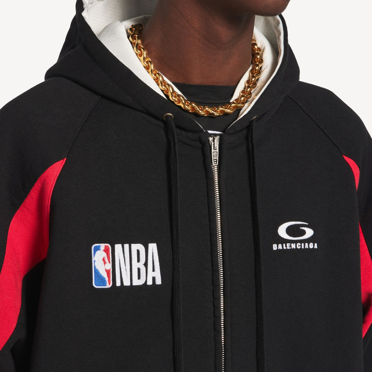 BALENCIAGA X NBA ZIP UP JACKET BLACK