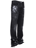 REPUTATION FLARE PAINTERS DENIM BLACK PANTS