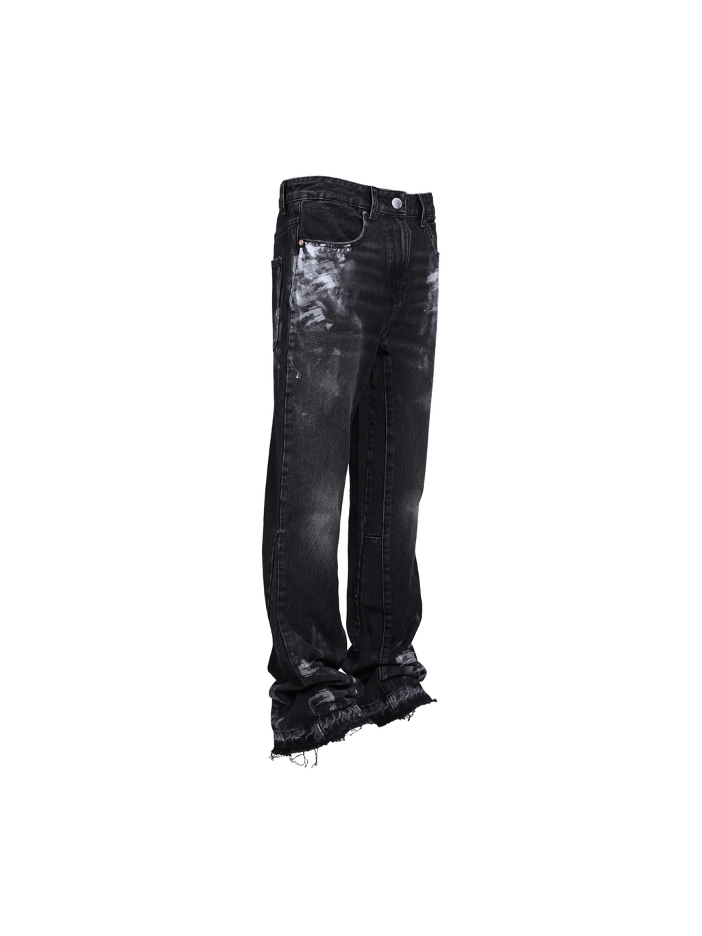 REPUTATION FLARE PAINTERS DENIM BLACK PANTS