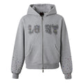 LOST INTRICACY GEMS PATCH ASH GREY ZIP UP